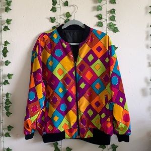 Geometric Designed Bomber Jacket